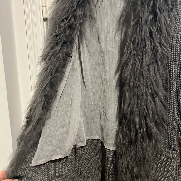 Mongolian lamb grey cardigan - Picture 13 of 14